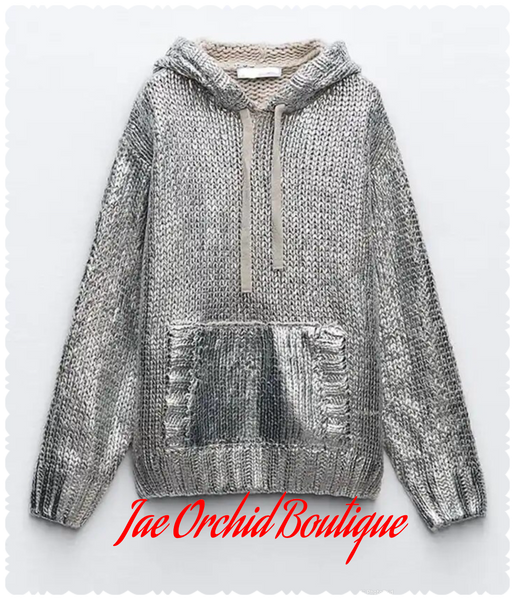 The Chic Silver Hooded Sweatshirt
